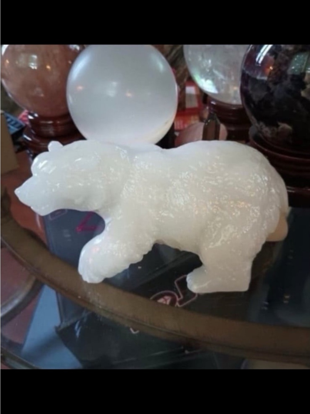 White Jade Carved Bear Figurine HQ almost 4 lbs